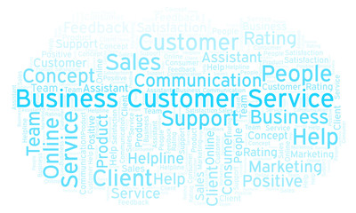 Business Customer Service word cloud.