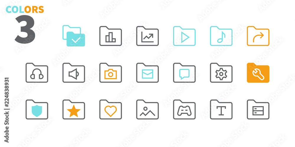 Fototapete folder ui pixel perfect well-crafted vector thin line icons 48x48 ready for 24x24 grid for web graph