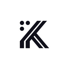 Vector Logo Letter K Black and White