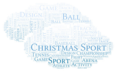 Obraz premium Christmas Sport word cloud.