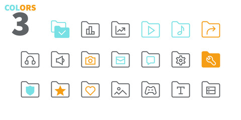 Folder UI Pixel Perfect Well-crafted Vector Thin Line Icons 48x48 Ready for 24x24 Grid for Web Graphics and Apps with Editable Stroke. Simple Minimal Pictogram Part 3-4