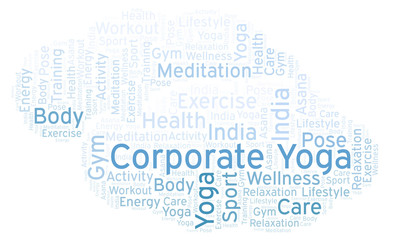 Fototapeta na wymiar Corporate Yoga word cloud.
