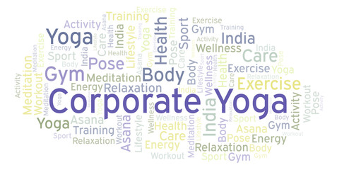 Fototapeta premium Corporate Yoga word cloud.