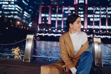 woman walking near Chicago river