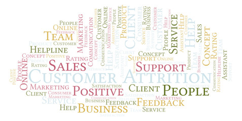 Fototapeta premium Customer Attrition word cloud.