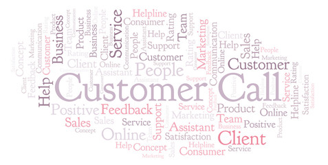 Fototapeta premium Customer Call word cloud.
