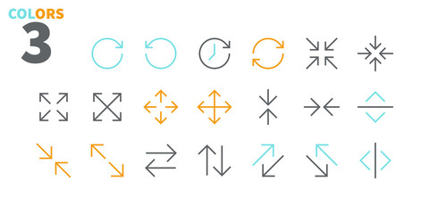Arrows UI Pixel Perfect Well-crafted Vector Thin Line Icons 48x48 Ready for 24x24 Grid for Web Graphics and Apps with Editable Stroke. Simple Minimal Pictogram Part 3-5