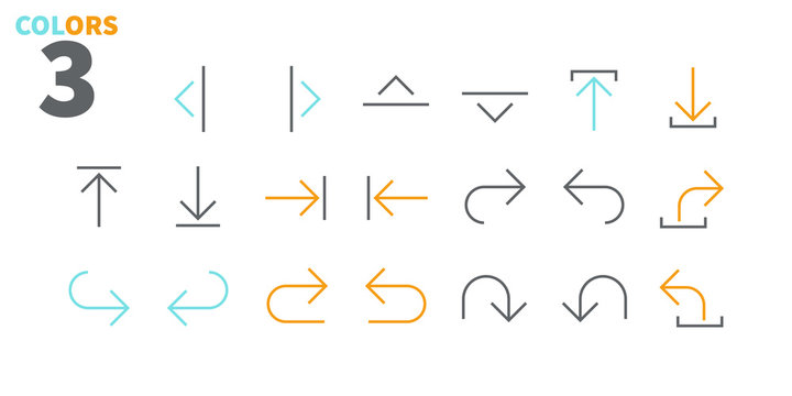 Arrows UI Pixel Perfect Well-crafted Vector Thin Line Icons 48x48 Ready for 24x24 Grid for Web Graphics and Apps with Editable Stroke. Simple Minimal Pictogram Part 4-5