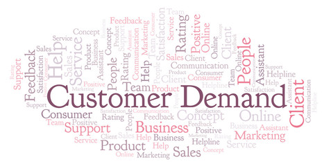 Fototapeta premium Customer Demand word cloud.