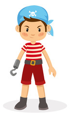 Vector Cartoon of young pirate