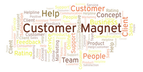 Obraz premium Customer Magnet word cloud.