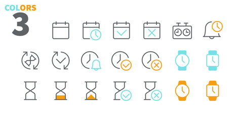 Time UI Pixel Perfect Well-crafted Vector Thin Line Icons 48x48 Ready for 24x24 Grid for Web Graphics and Apps with Editable Stroke. Simple Minimal Pictogram Part 2-2
