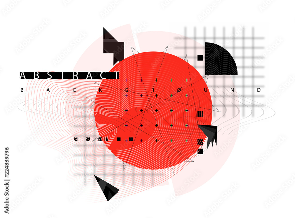 Poster Memphis Abstract Background, Modern background with geometric shapes and place for your text Vector illustration