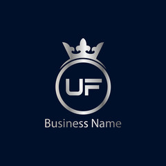 Initial Letter UF Logo Template Design