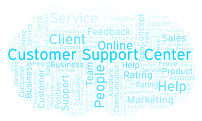 Fototapeta premium Customer Support Center word cloud.