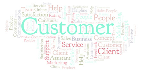 Obraz premium Customer word cloud.