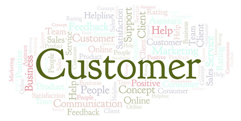 Obraz premium Customer word cloud.