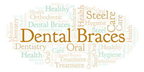 Fototapeta premium Dental Braces word cloud.