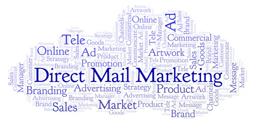 Word cloud with text Direct Mail Marketing.