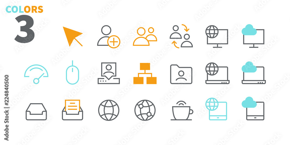 Poster network ui pixel perfect well-crafted vector thin line icons 48x48 ready for 24x24 grid with editabl