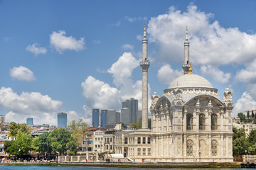 Fototapeta na wymiar Ortakoy Mosque and Ortakoy Pier Square, Istanbul Turkey