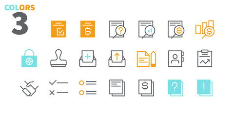 Business UI Pixel Perfect Well-crafted Vector Thin Line Icons 48x48 Ready for 24x24 Grid for Web Graphics and Apps with Editable Stroke. Simple Minimal Pictogram Part 1-6
