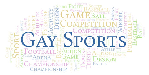 Obraz premium Gay Sports word cloud.