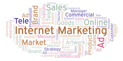 Obraz premium Word cloud with text Internet Marketing.