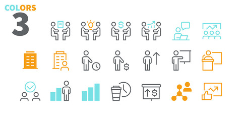 Business UI Pixel Perfect Well-crafted Vector Thin Line Icons 48x48 Ready for 24x24 Grid for Web Graphics and Apps with Editable Stroke. Simple Minimal Pictogram Part 5-6