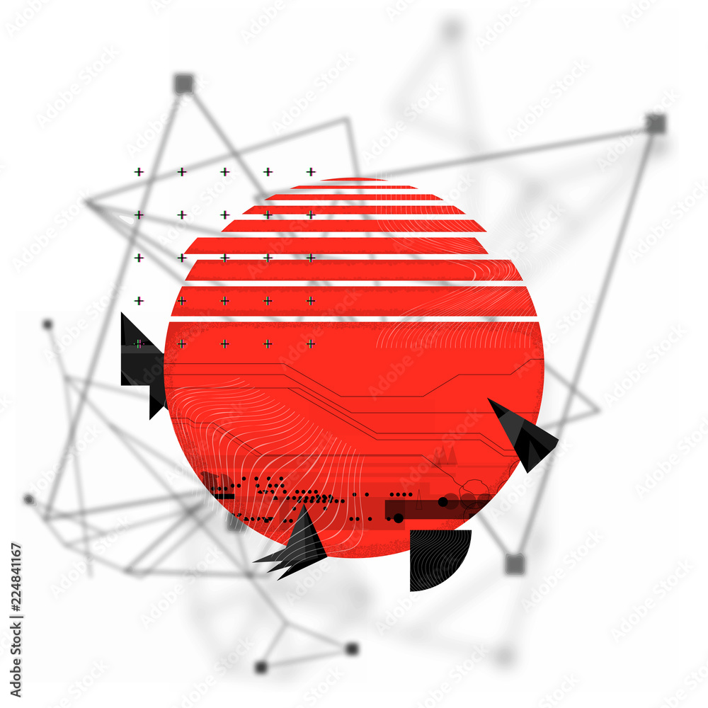 Poster japan memphis abstract background, modern background with geometric shapes and place for your text. 