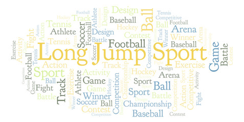 Fototapeta na wymiar Long Jump Sport word cloud.