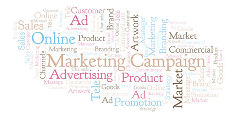 Word cloud with text Marketing Campaign.