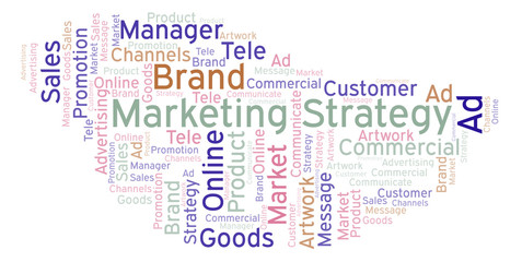 Word cloud with text Marketing Strategy.