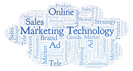 Word cloud with text Marketing Technology.