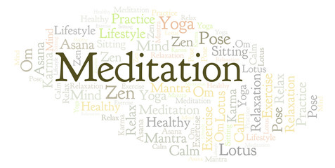 Obraz premium Meditation word cloud.
