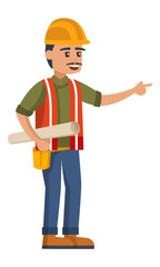 A construction leader tell the subordinates