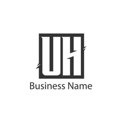 Initial Letter UH Logo Template Design