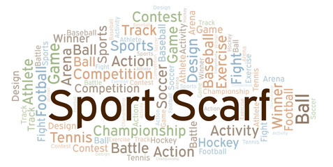 Obraz premium Sport Scarf word cloud.