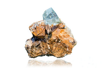 Drusa blue topaz, lenidolite, muscovite, microcline