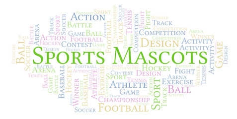 Obraz premium Sports Mascots word cloud.