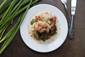 Cauliflower, Roasted Cauliflower, Cauliflower in Tahini, Cauliflower on a Plate, Beautiful Cauliflower, White Cauliflower, Baked Cauliflower, Cauliflower for Salad, Cauliflower for Kids