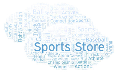 Fototapeta na wymiar Sports Store word cloud.