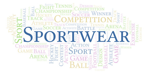 Sportwear word cloud.