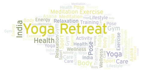 Fototapeta premium Yoga Retreat word cloud.