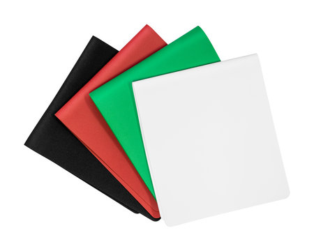 Colors foam board isolated on white background. Empty rubber sheet. ( Clipping path )