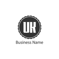 Initial Letter UK Logo Template Design