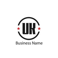 Initial Letter UK Logo Template Design