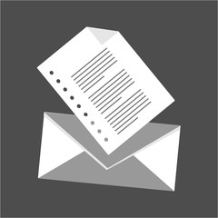simple letter and envelope icon and illustration