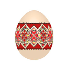 the easter egg with ukrainian cross-stitch ethnic pattern. pysanka ornament. isolated vector.