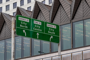 City street direction signs